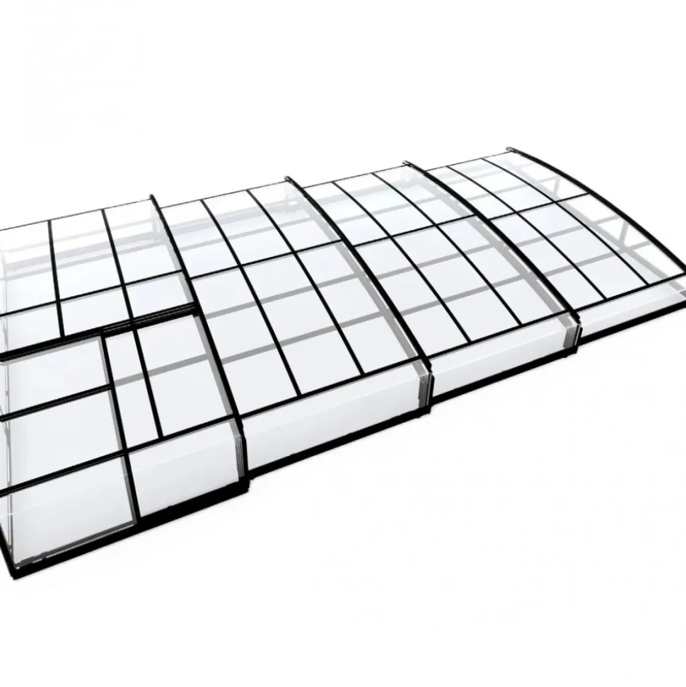 Pooltak 4x8m | Utan skenor | UV-skydd | Flexibel dörr