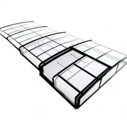 Pooltak 4x8m | Utan skenor | UV-skydd | Flexibel dörr