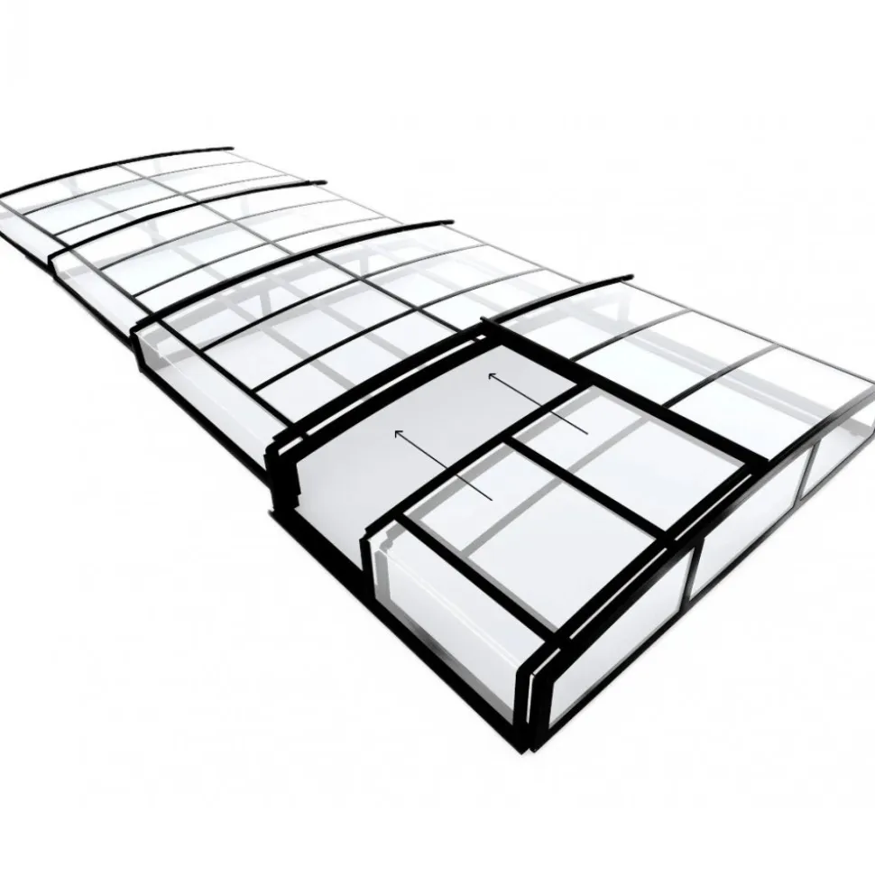 Pooltak 4x8m | Utan skenor | UV-skydd | Flexibel dörr