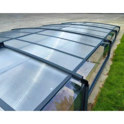 Pooltak 5x10m | Utan skenor | UV-skydd | Flexibel dörr
