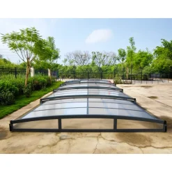 Pooltak 3x6m | Utan skenor | UV-skydd | Justerbar dörr
