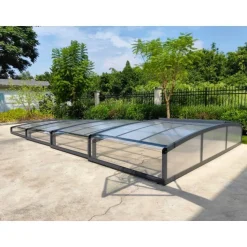 Pooltak 3x6m | Utan skenor | UV-skydd | Justerbar dörr