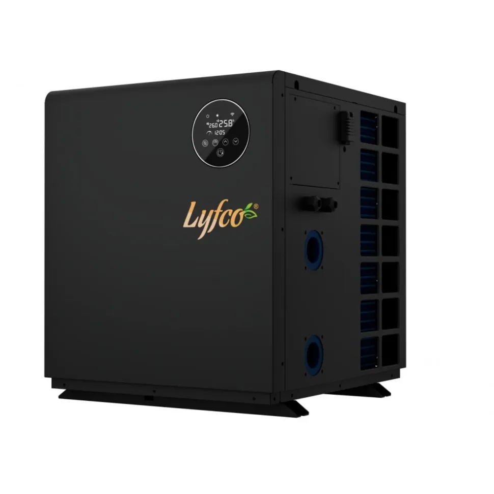 Poolvärmepump 13 kW Vertikal Inverter | WiFi, Panasonic-kompressor, Låg ljudnivå | Lyfco