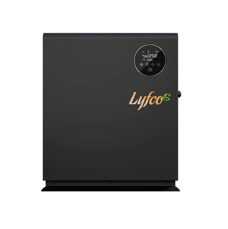 Poolvärmepump 17 kW Vertikal Inverter | WiFi, Panasonic-kompressor, Låg ljudnivå | Lyfco