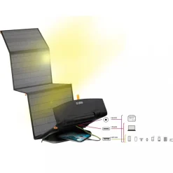 Portabel solpanel 100W | Vikbar | Ladda 3 enheter samtidigt