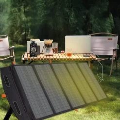 Portabel solpanel 100W | Vikbar | Ladda 3 enheter samtidigt