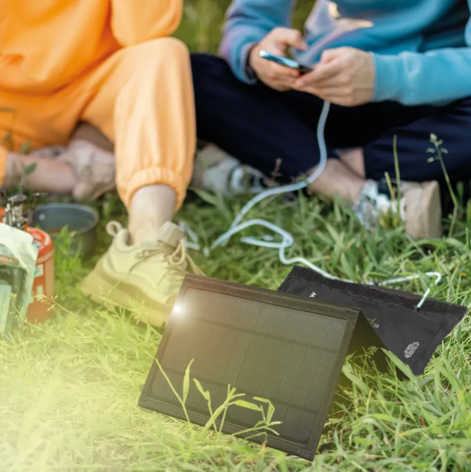 Portabel solpanel 21W | Vikbar | Ladda 2 enheter samtidigt