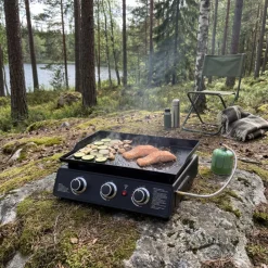 Portabel stekhäll | Stekbord med 3 brännare för smidig grillning | CampMate