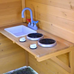 Premium Lekstuga i trä 1,8m² | kök & café-lucka | Fönster & dörr med plexiglas