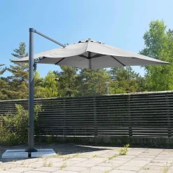 Premiumparasoll 3x3m | Fyrkantigt | Grå