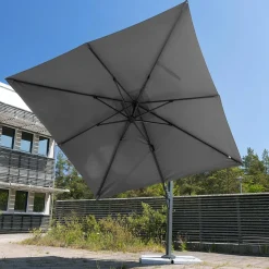 Premiumparasoll 3x3m | Fyrkantigt | Grå
