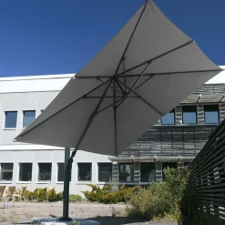 Premiumparasoll 3x3m | Fyrkantigt | Grå