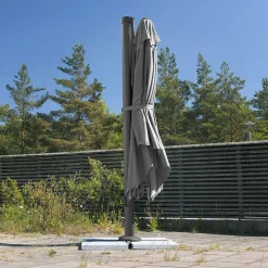 Premiumparasoll 3x3m | Fyrkantigt | Grå