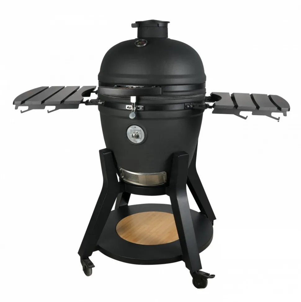 21" Pro Kamado | Premium keramisk grill med top/bottom vent | Air Hinge och HDPE-sidobord