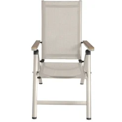 Reglerbar positionsstol i beige textilene med trälook | Svea