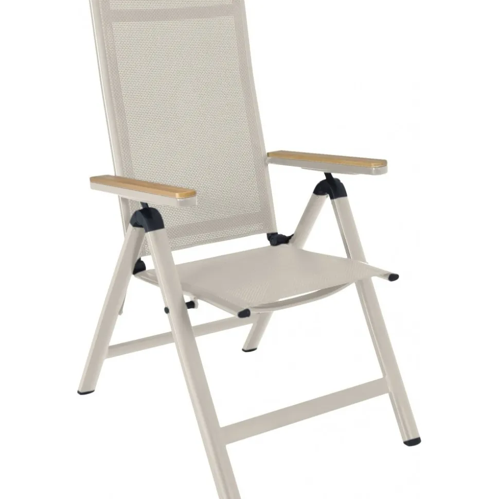 Reglerbar positionsstol i beige textilene med trälook | Svea