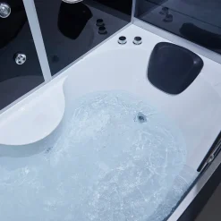Rektangulär duschkabin med jacuzzi-badkar