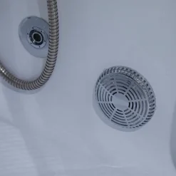 Rektangulär duschkabin med jacuzzi-badkar