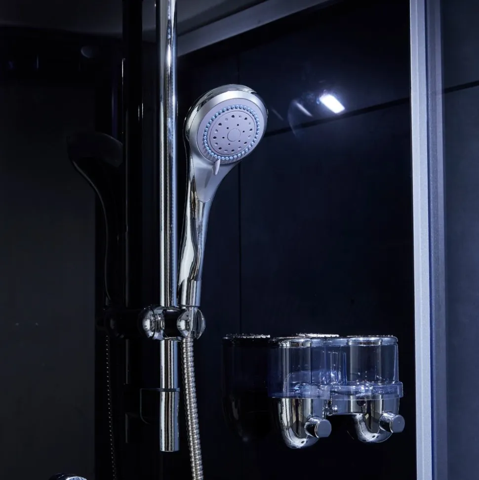 Rektangulär duschkabin med jacuzzi-badkar