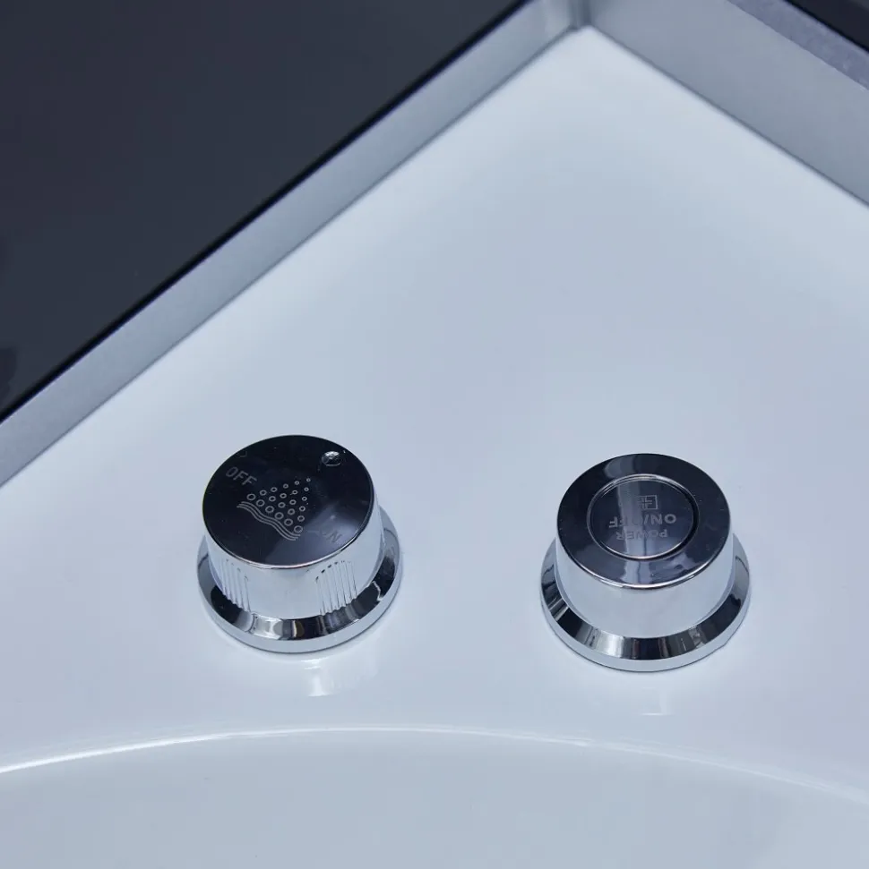 Rektangulär duschkabin med jacuzzi-badkar