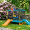Rektangulär studsmatta 180×130 cm  PE-säkerhetsnät, 32 fjädrar & stabil stålkonstruktion