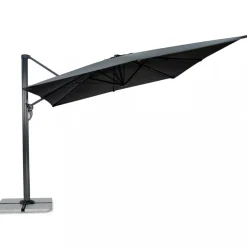 Rektangulärt premiumparasoll 3x4m | Kraftig konstruktion | Grå