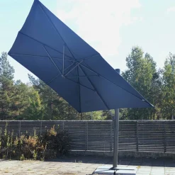 Rektangulärt premiumparasoll 3x4m med vev | Blå
