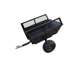 Robust ATV-Vagn med mesh | 700KG Lastkapacitet & terränghjul | Svart