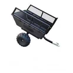 Robust ATV-Vagn med mesh | 700KG Lastkapacitet & terränghjul | Svart