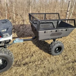 Robust ATV-Vagn med mesh | 700KG Lastkapacitet & terränghjul | Svart