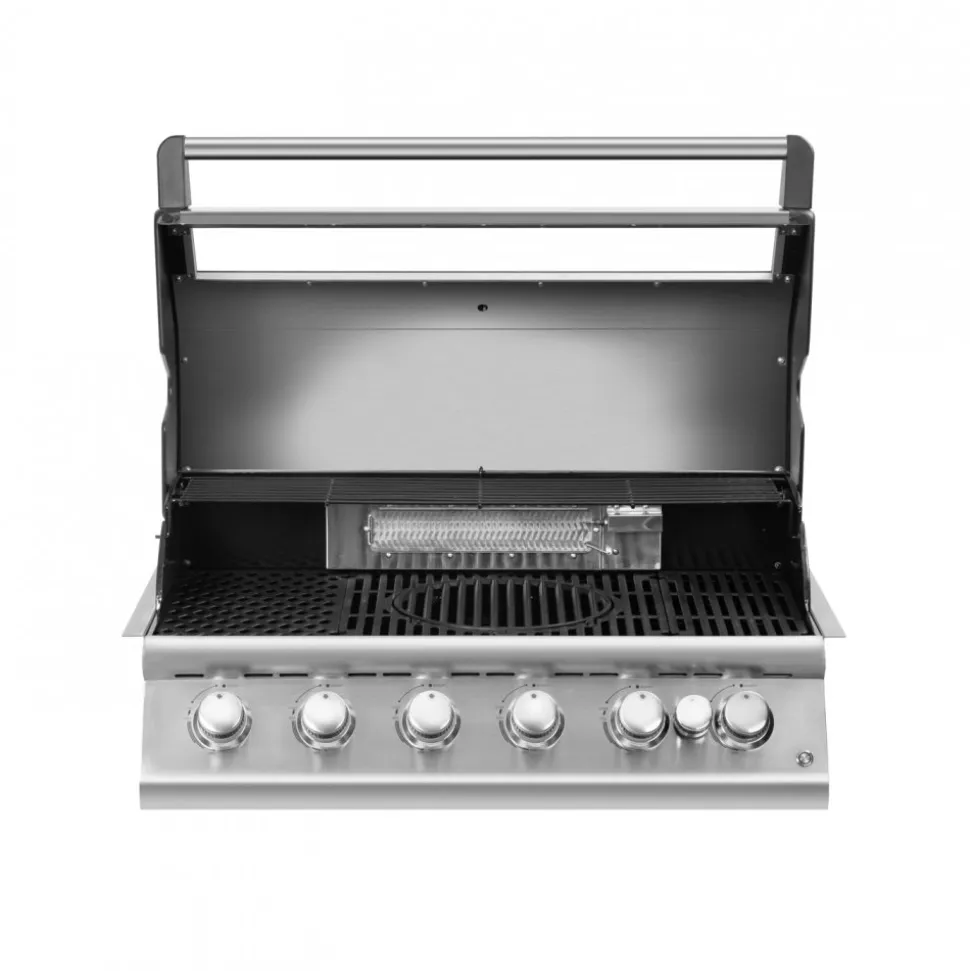 Rostfri gasolgrill 6 Brännare | 5 Brännare & Infraröd Bakbrännare | Ohio