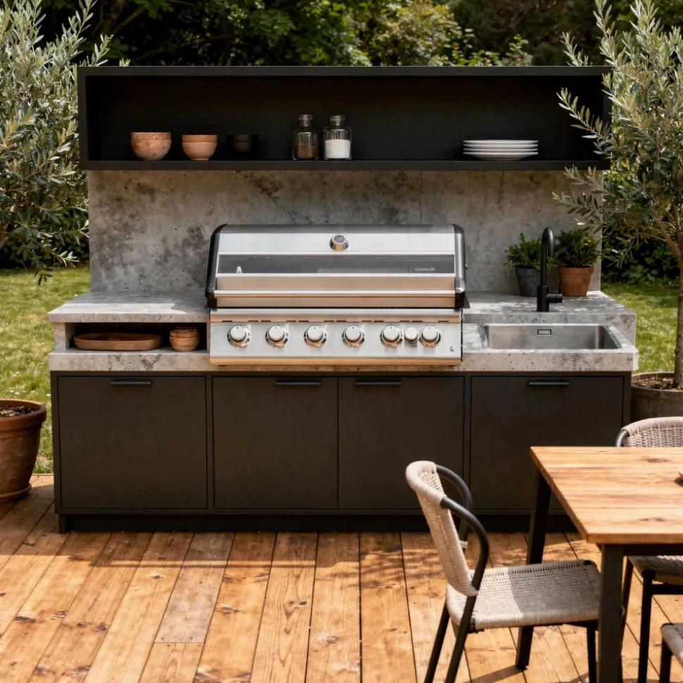 Rostfri gasolgrill 6 Brännare | 5 Brännare & Infraröd Bakbrännare | Ohio