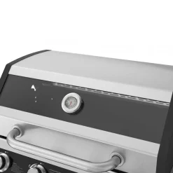 Rostfri gasolgrill med sidobrännare | Lock med glasfönster | Kansas