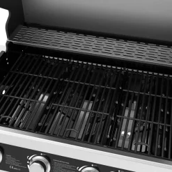 Rostfri gasolgrill med sidobrännare | Lock med glasfönster | Kansas