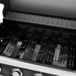 Rostfri gasolgrill med sidobrännare | Lock med glasfönster | Kansas