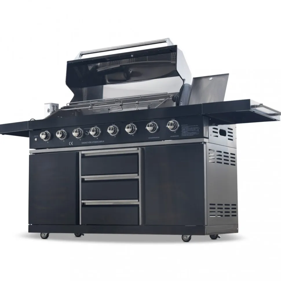 Rostfri gasolgrill/utekök | Varmluftsfunktion | New Orleans Blackline