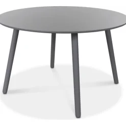 Rosvik Matbord Ø120 cm | Grålackerat runt bord i massivt trä/MDF