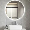 Rund badrumsspegel 80cm med LED-lyse | Anti-fog & touch-styrning