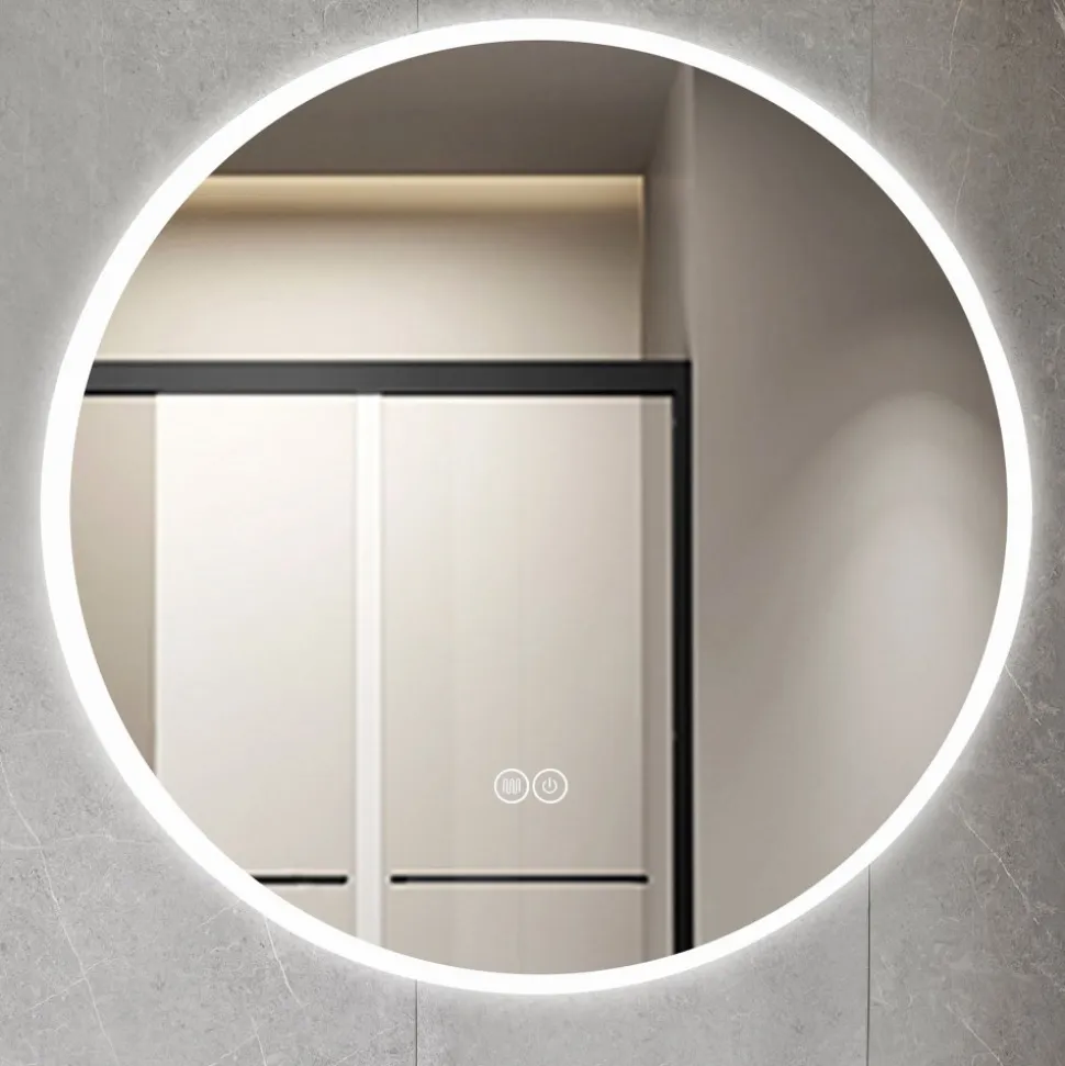 Rund badrumsspegel 120cm med LED-lyse | Anti-fog & touch-styrning