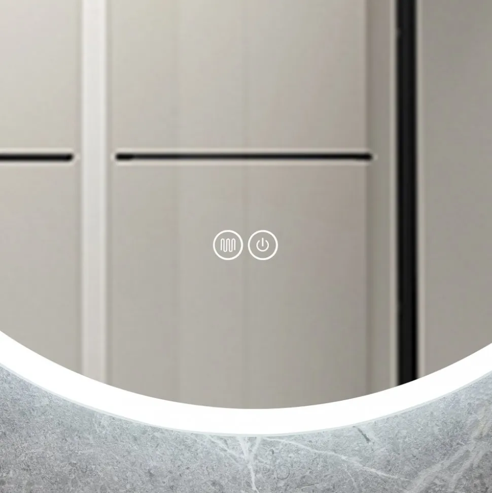 Rund badrumsspegel 120cm med LED-lyse | Anti-fog & touch-styrning