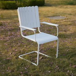 Rund matgrupp utomhus 6 stolar | Ø135 cm | Vit  Glänta