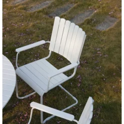 Rund matgrupp utomhus 6 stolar | Ø135 cm | Vit Glänta
