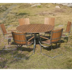 Rund matgrupp utomhus 6 stolar | Stolar i metall | Ø135 cm  Glänta