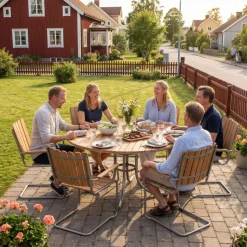 Rund matgrupp utomhus 6 stolar | Stolar i metall | Ø135 cm  Glänta