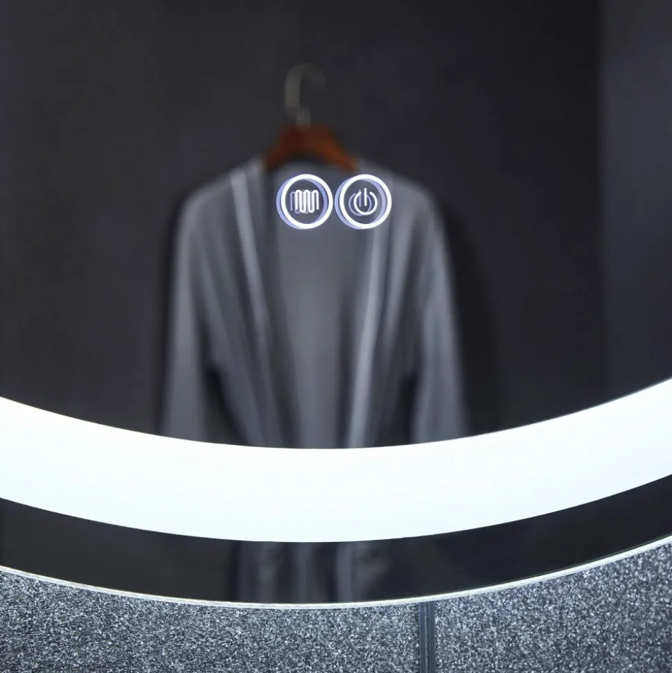 Rund spegel | LED-belysning och anti-fog-funktion