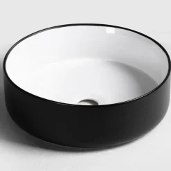 Runt handfat 36cm | Trendig svartvit design | Keramik/porslin