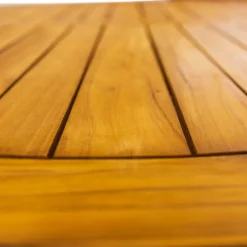 Runt matbord 150cm - Rostfritt stål och teak
