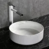 Runt tvättställ 36cm | Marmorerad yta | Lyxig design i porslin