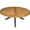Runt utebord akacia | Ø180 cm | Svarta ben | Höjd 78 cm