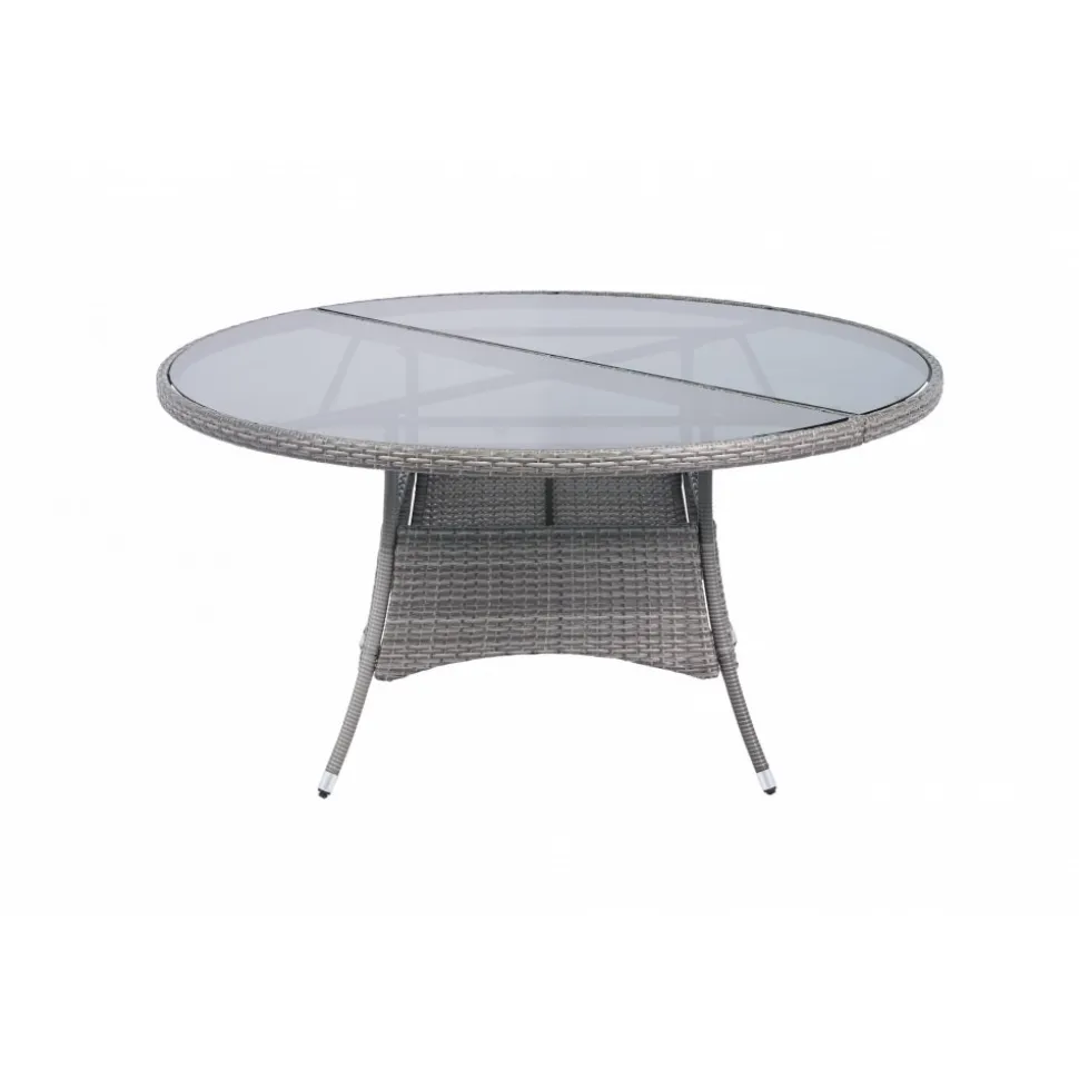 Runt utematbord med härdat glas | Ø150 cm | Tylösand grå